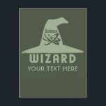 Cartão postal personalizado do Science Wizard<br><div class="desc">Altere o campo de texto para o que deseja. Você também pode alterar a fonte e seu tamanho e cor usando a função "Personalizar", bem como adicionar mais campos de texto, se desejar. Além disso, você pode editar a cor de fundo deste item para o que deseja. Veja na minha...</div>