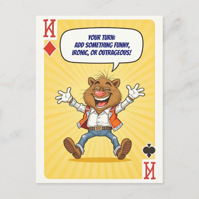 Cartão Postal Personalizado Engraçado - Diga Algo  (Frente)