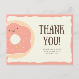 Cartão Postal Personalizado - Enserto De Rosquinha Rosa Engraçad