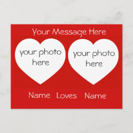 Cartão Postal Personalizado Eu Amo Você com Fotos Cartão-Postal