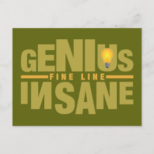 Cartão postal personalizado GENIUS VS INSANE