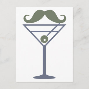 Cartão postal personalizado Martini Mustache