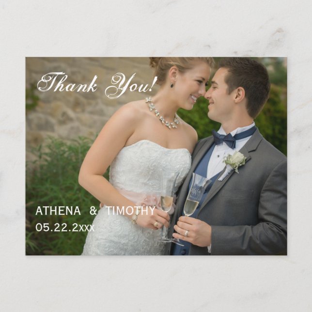 Cartão postal personalizado minimalista obrigado (Frente)