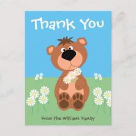 Cartão Postal Personalizado Obrigado Belo Urso Engraçado