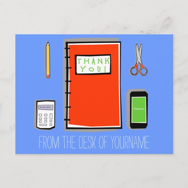 Cartão Postal Personalizado Obrigado Horizontal (Frente)