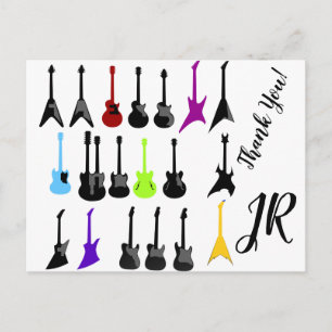 Cartão Postal Personalizado Obrigado Impressão de Violão