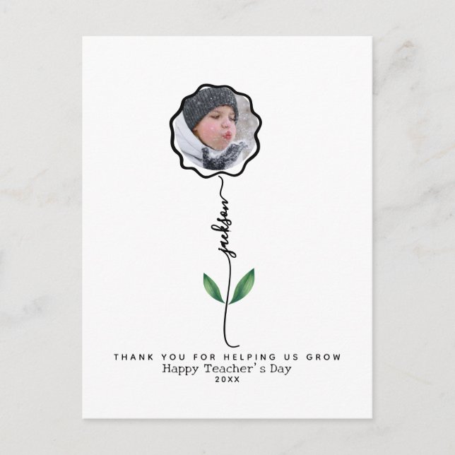 Cartão Postal Personalizado Obrigado professor Presente de foto  (Frente)