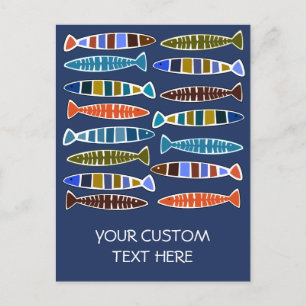 Cartão postal personalizado Padrões de Peixe