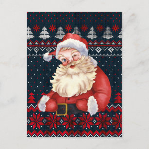 Cartão Postal Personalizado Papai Noel Pisca Tecel