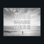 Cartão Postal Personalizado Personalizado 2 Foto Preto E Branco<br><div class="desc">Carregue sua foto e crie seu Cartão-Postal Branco e Preto personalizado! Faça seu presente perfeito para amigos, casais, filhos e família, crie seu melhor saquê, diga olá para seus próximos de suas viagens! Você quer comprar esta paisagem de praia sem personalizá-la? Estas fotos incríveis de Frank Mckenna feitas em San...</div>