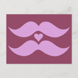 Cartão postal personalizado Pink Mustaches