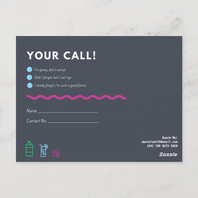 Cartão Postal Personalizado - RSVP (Verso)