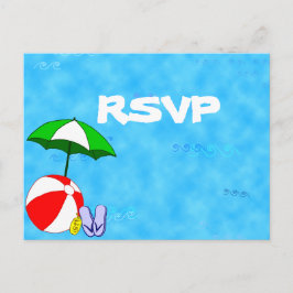 Cartão postal personalizado RSVP de Festa de Praia