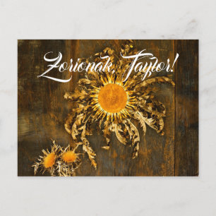 Cartão Postal Personalizado, símbolo basco Eguzkilore ou flor d