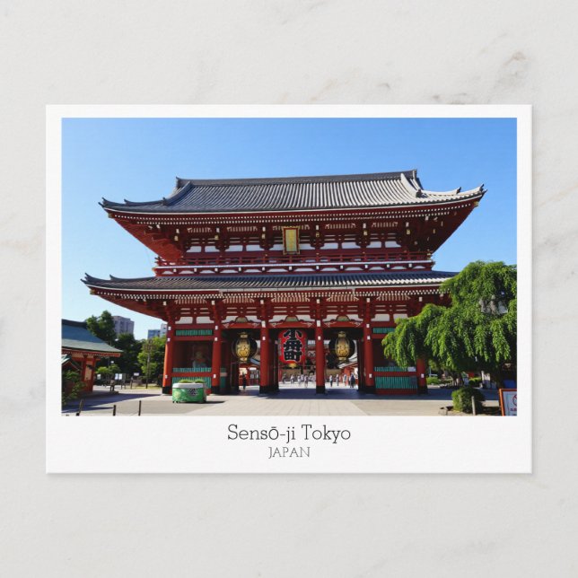 Cartão Postal Personalizado, Templo Sensō-ji, TÓQUIO, Japão (Frente)