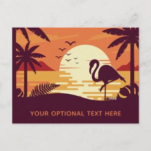 Cartão postal personalizado Tropical Flamingo