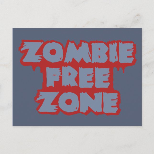 Cartão postal personalizado Zombie Free Zone (Frente)