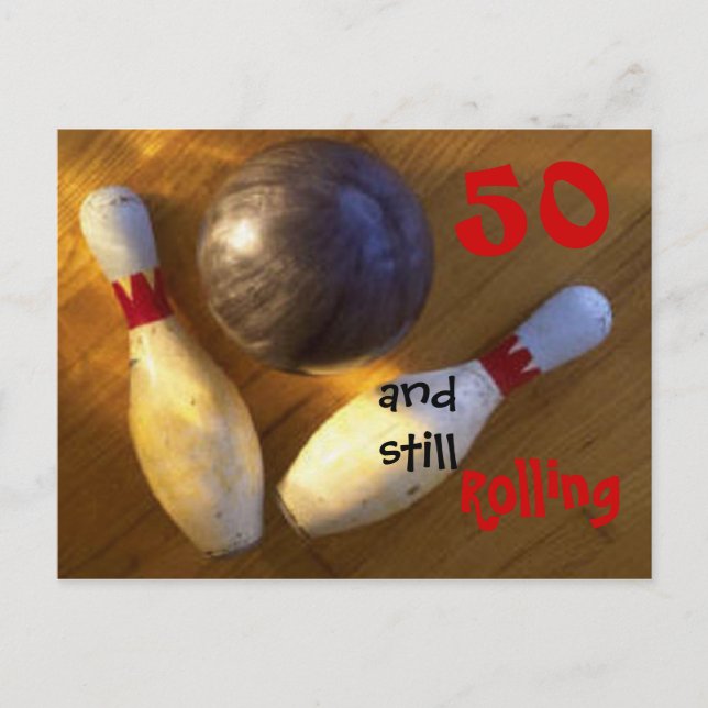 Cartão Postal Personalizar Aniversário da Boliche Idade (Frente)