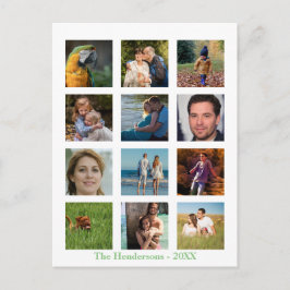 Cartão Postal Personalizar Colagem de Foto ✨ Família de 12 Image