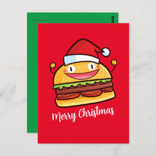 Cartão postal Personalizar o Hamburger de Natal Bo