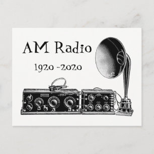 Cartão Postal Personalizar Receptor de Rádio Vintage AM