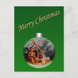 Cartão postal personalizável da cena natalícia