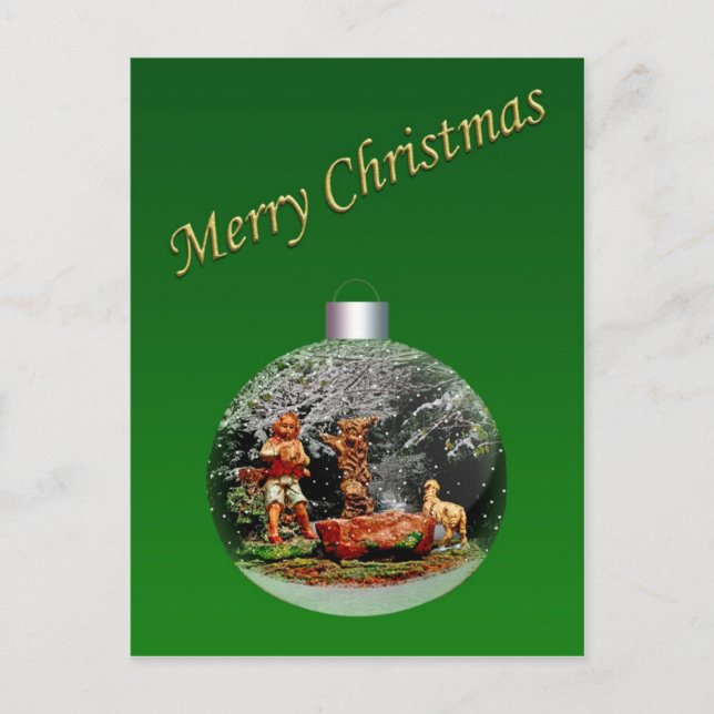 Cartão postal personalizável da cena natalícia (Frente)