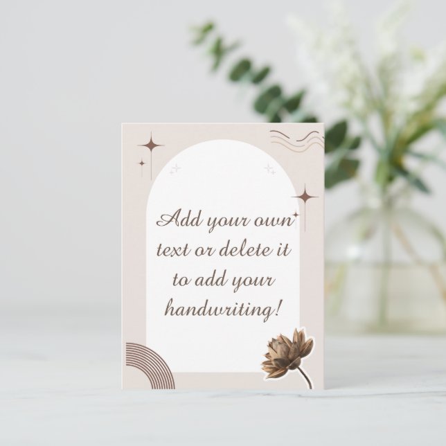 Cartão-postal Personalizável de Notas Minimalistas (Em pé/Frente)