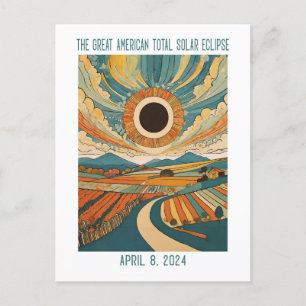 Cartão Postal PERSONALIZÁVEL: Eclipse sobre a Farmland