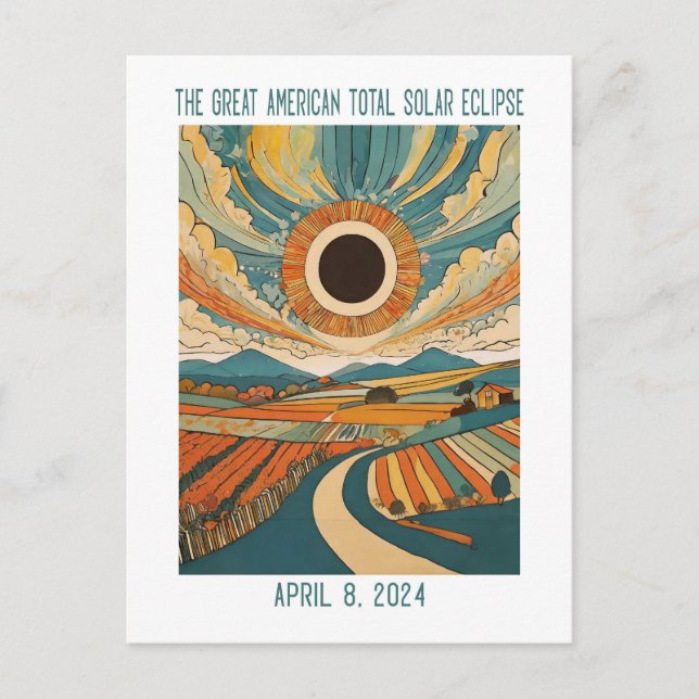 Cartão Postal PERSONALIZÁVEL: Eclipse sobre a Farmland (Frente)