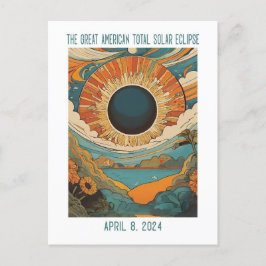 CARTÃO POSTAL PERSONALIZÁVEL: ECLIPSE SOBRE O LAGO