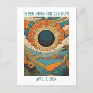 CARTÃO POSTAL PERSONALIZÁVEL: ECLIPSE SOBRE O LAGO