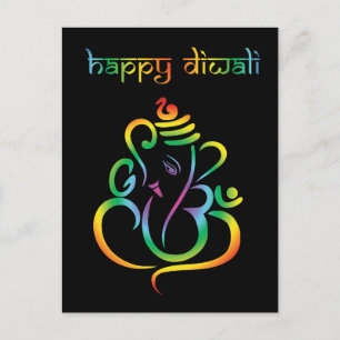 Cartão Postal 🕉 ☸ personalizável, feliz Diwali com Lord Ga