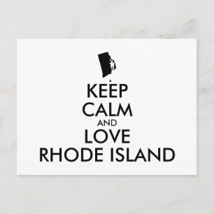 CARTÃO POSTAL PERSONALIZÁVEL MANTENHA A CALMA E AME RHODE ISLAND