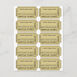 Cartão Postal Personalize! Bilhetes Raffle