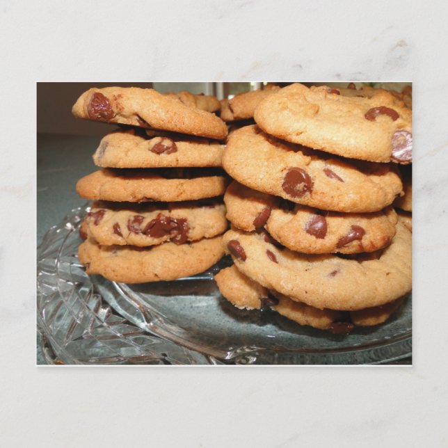 Cartão Postal Personalize Cookies Sobremesa Chocolate Chip Doces (Frente)