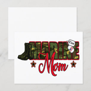 Cartão Postal Personalize Mãe Fuzileira com Placa de Identificaç