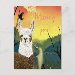 Cartão Postal Personalize Mama Llama Eu Sinto Sua Falta
