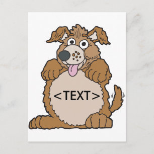 Cartão Postal Personalize um Cachorro Encolhido,<TEXT>