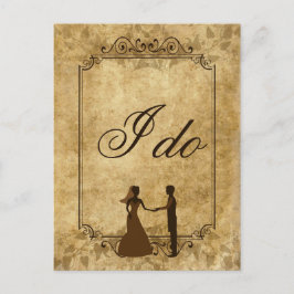 Cartão Postal Personalize Vintage papel casamento Noiva Noivo Eu