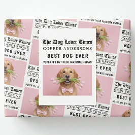 Cartão Postal Personalized “Best Dog Ever” Dog Newspaper