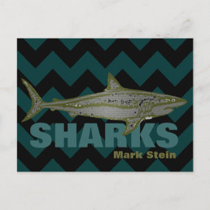 Cartão Postal personalized chevron sharks