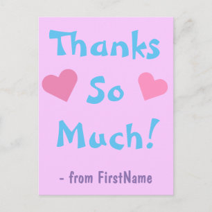 Cartão Postal Personalized & Fun "Thanks So Much!" Postcard