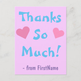 Cartão Postal Personalized & Fun "Thanks So Much!" Postcard