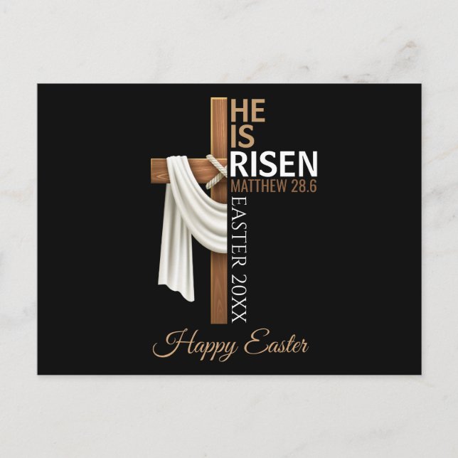 Cartão Postal Personalized He Is Risen Happy Easter Christian (Frente)