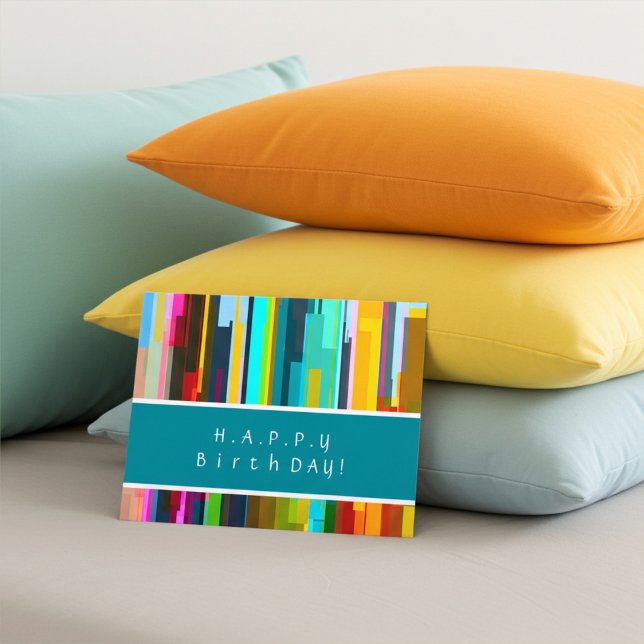 Cartão Postal Personalized Modern Abstract Art Birthday Postcard (Criador carregado)