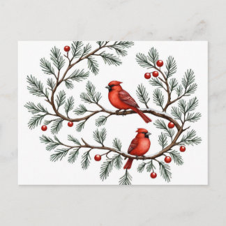 Cartão Postal Personalized Winter Cardinal Holiday, Christmas,