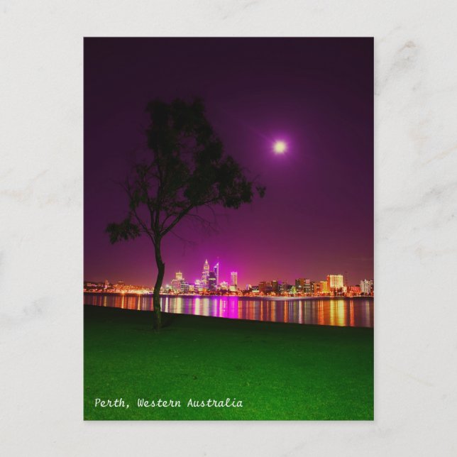 Cartão Postal Perth City Lights from South Perth Foreshore (Frente)