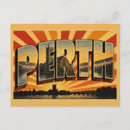 Cartão Postal Perth Escócia Arte de Viagem Vintage