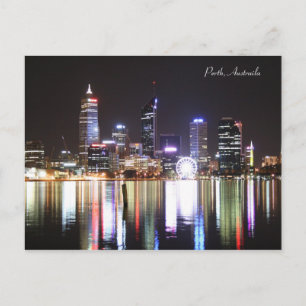 Cartão Postal Perth Night Skyline - Cartão-postal